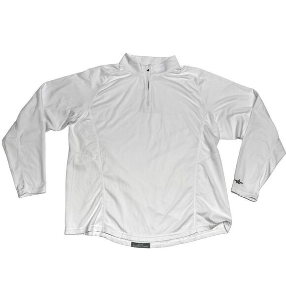 Alleson Athletic White Light Quarter Zip Sweatshirt Running Workout Sweater - Picture 1 of 9